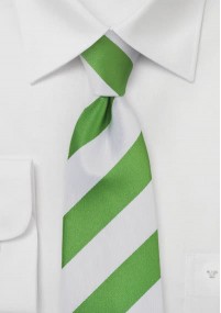 Breed gestreepte stropdas groen en wit