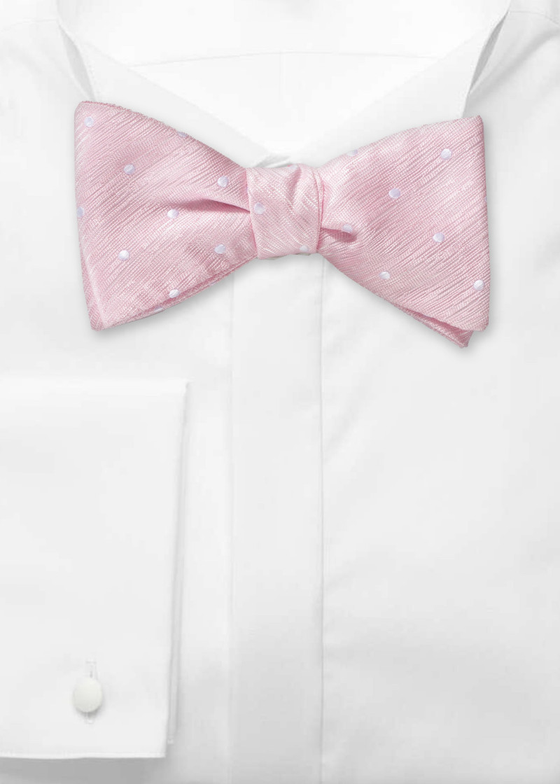 Zelfbinder Strik Roze Polka Dots