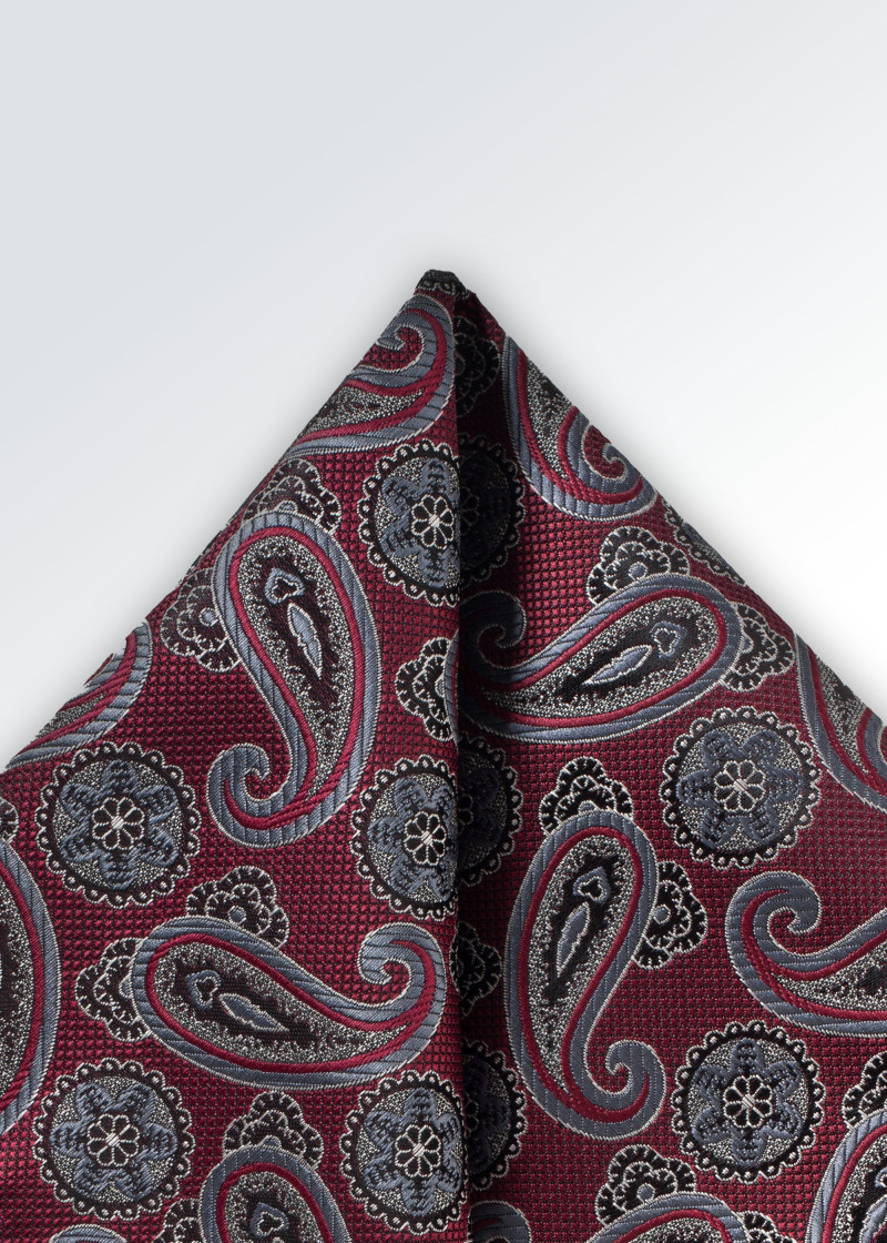 Decoratieve sjaal paisley motief wijnrood