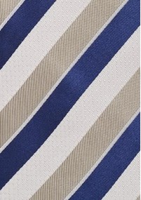 Streifen-Krawatte strukturiert weiß sandfarben blau