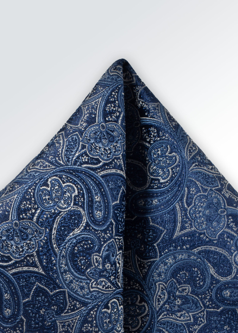 Paisley patroon zakdoek marineblauw