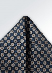 Zakdoek met bloemmotief middernachtblauw
