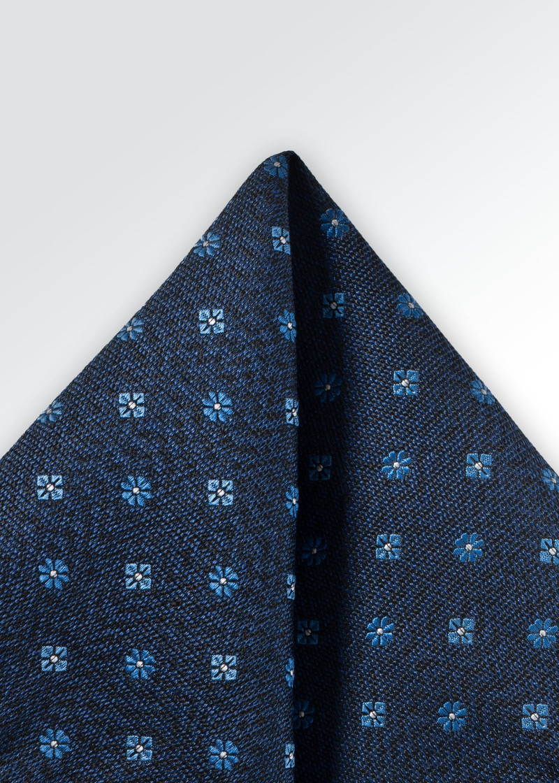 Decoratieve sjaal met bloemenmotief marineblauw