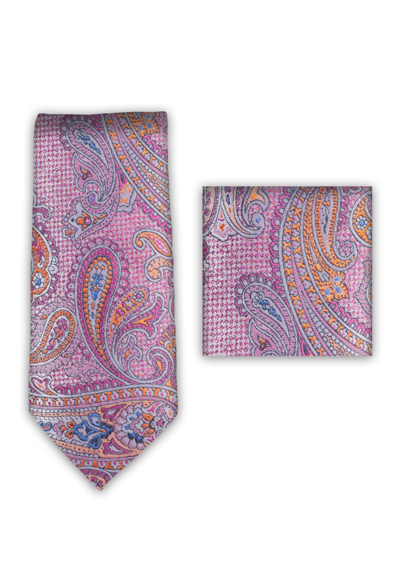 Stropdas Sjaal Roze Paisley Patroon
