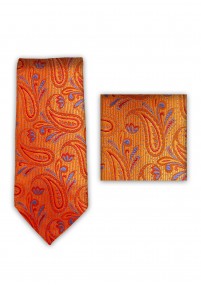 Stropdoek koper-oranje paisley patroon