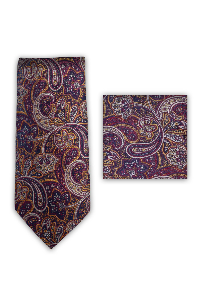 Zakelijke stropdas bordeaux rood paisley patroon
