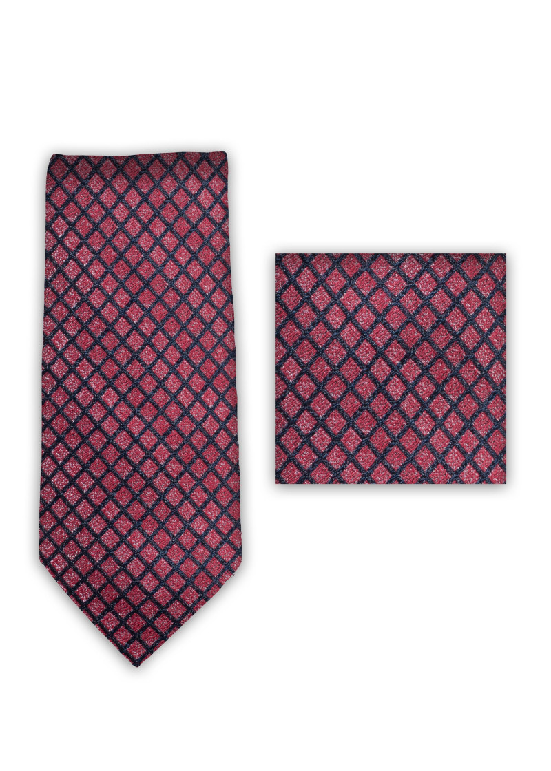 Doek met rood rasterpatroon en zakelijke stropdas