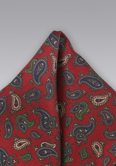Einstecktuch Paisleys rot Einstecktuch Paisleys rot