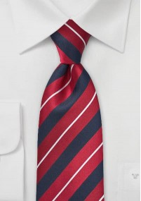 Krawatte Streifendesign rot navy