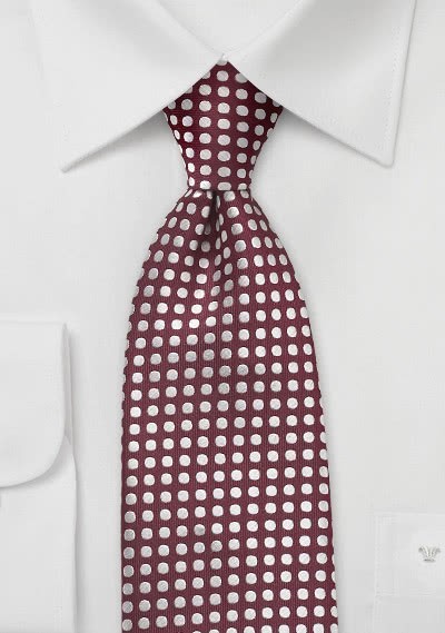 Herrenkrawatte Punkt-Pattern bordeauxrot Herrenkrawatte Punkt-Pattern bordeauxrot