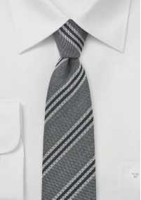 Wollen stropdas met grijze strepen
