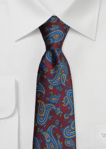 Heren Stropdas Paisley Patroon Bruin Rood