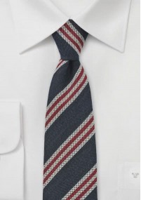 Wollige stropdas donkerblauw gestreept