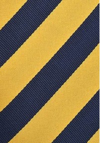 Krawatte Überlänge gelb dunkelblau Streifenmuster