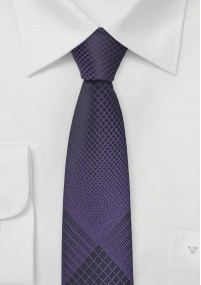Krawatte schmal Gitter-Struktur lilafarben