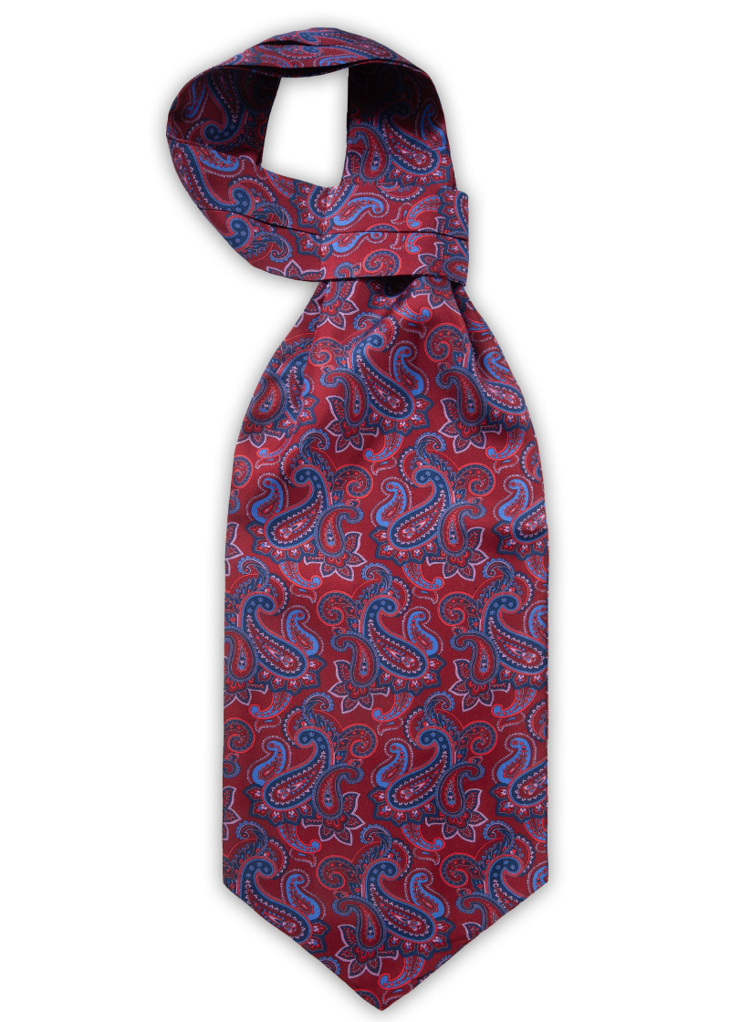 Stropdas ascot van 100% zijde (donkerrood)