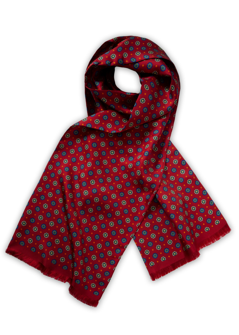 Dassjaal XXL van 100% zijde (rood-blauw)