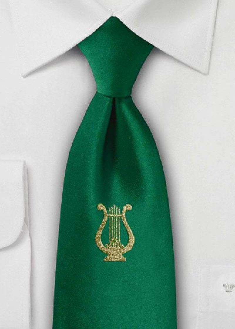 Zakelijke stropdas Lyra (goud) spar groen