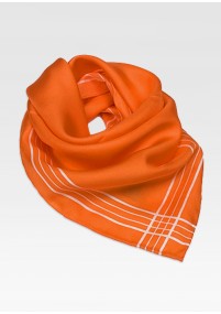 Damessjaal koper-oranje gestreepte rand