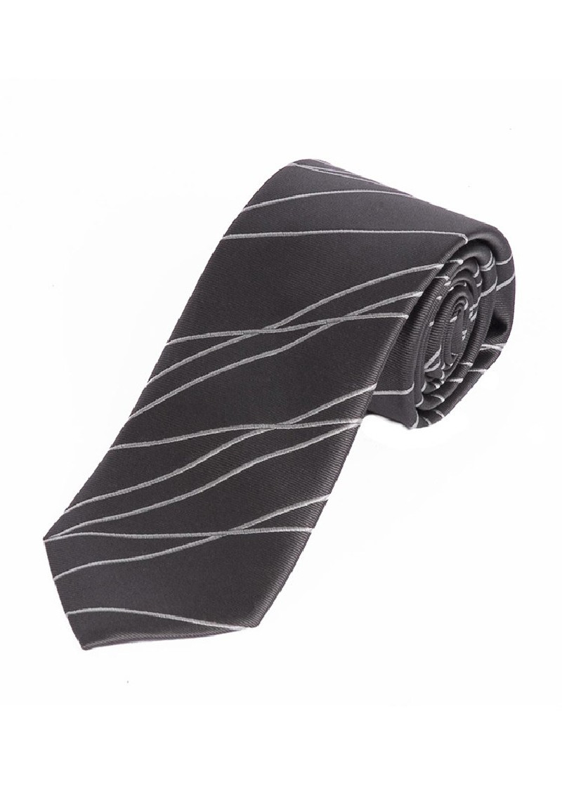 7 Vouw heren stropdas golfpatroon donkergrijs