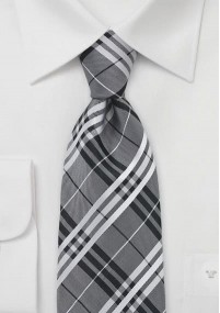 XXL zakelijke stropdas grijs gestreept
