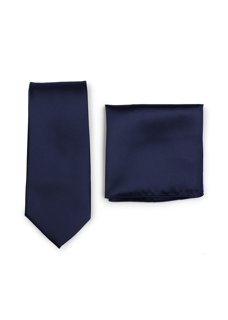 Elegante stropdassenset: donkerblauwe stropdas en
