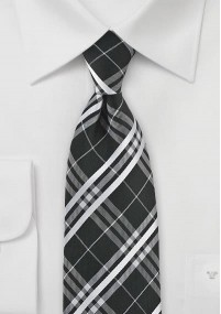 Business stropdas geruit zwart wit