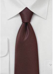 Stropdas microfiber effen roodbruin