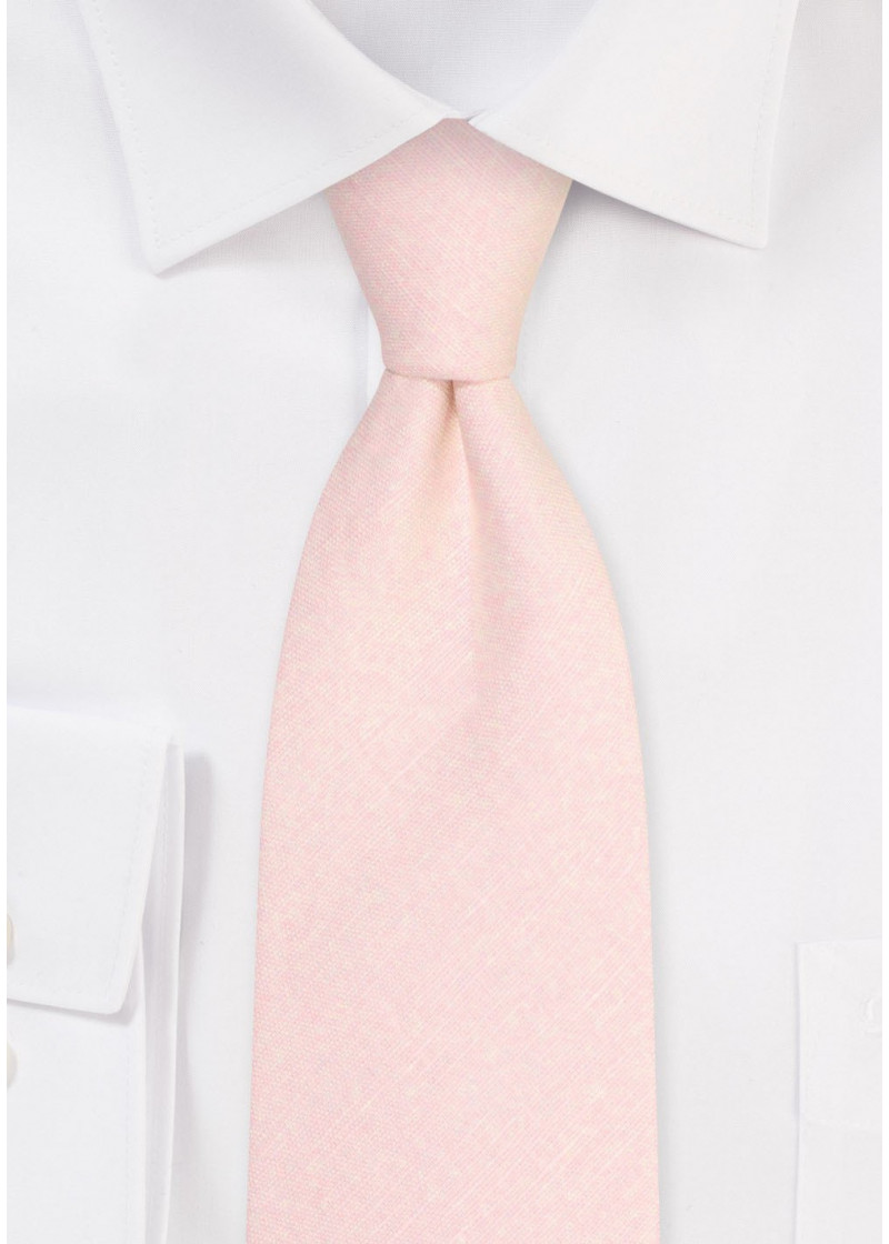 Stropdas van 100% linnen (roze/beige)