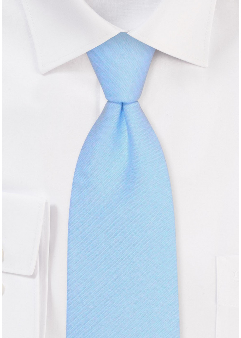 Stropdas van 100% linnen (licht/blauw)