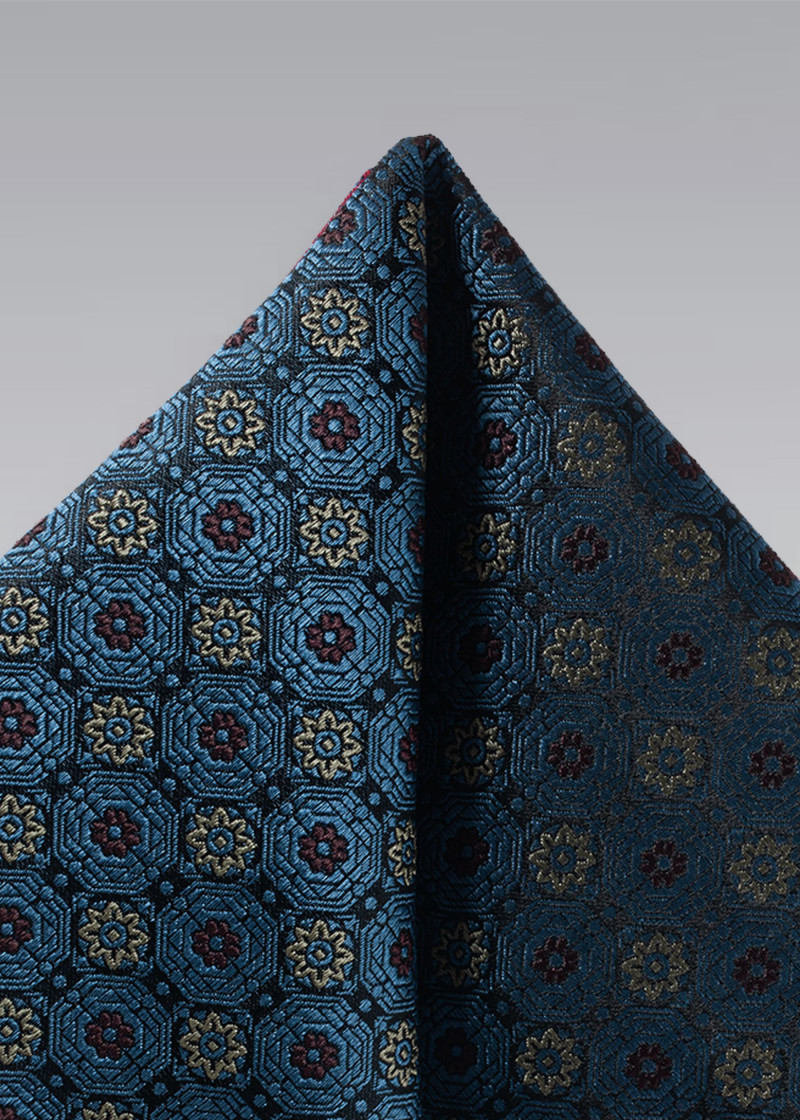 Cavalieri zakdoek - structuurpatroon blauw goud