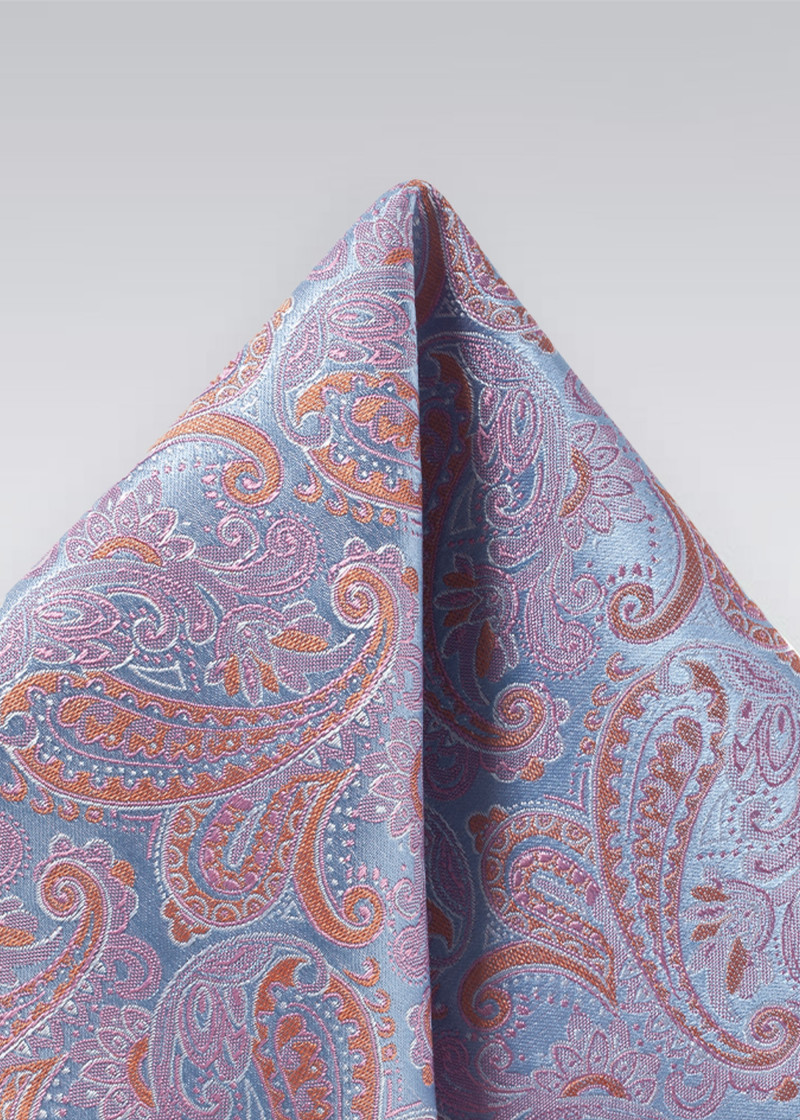 Paisley zakdoek zijde roze koper Cavalieri
