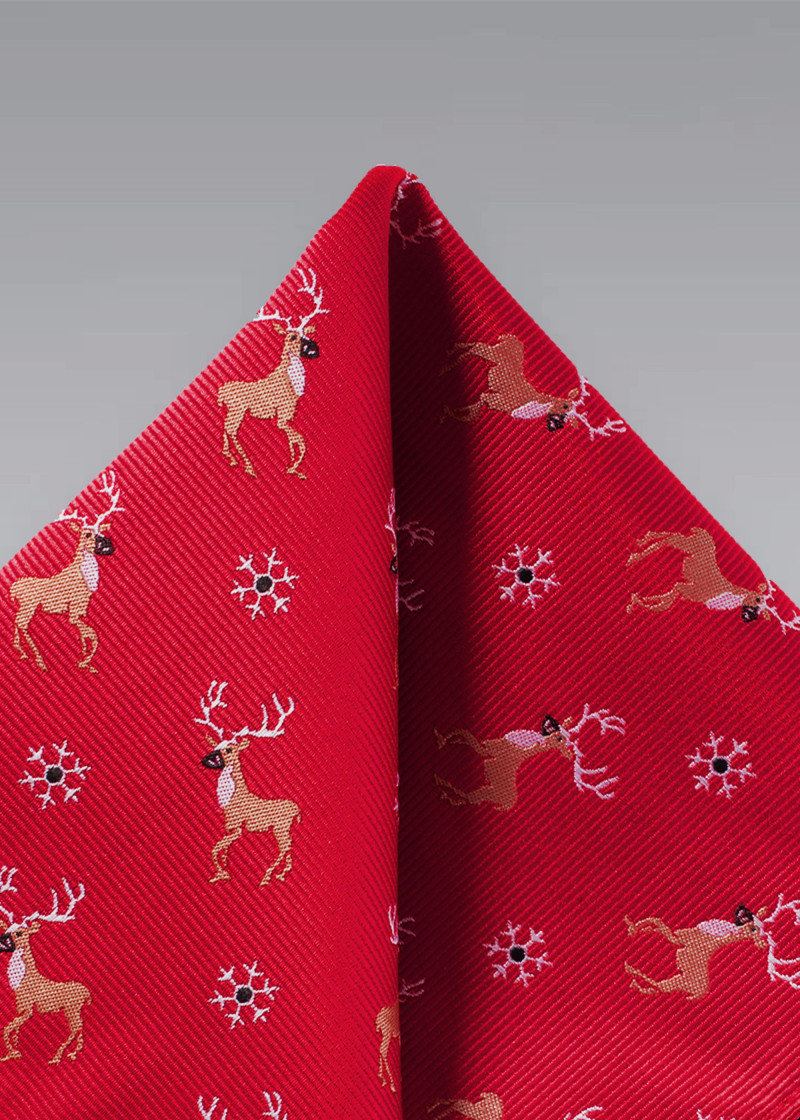 Pochette met winters patroon in rood