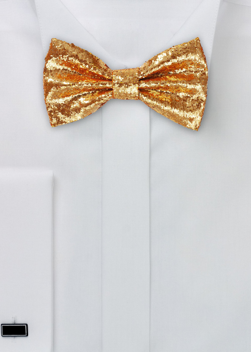 Glitterend oranje en gouden strikje