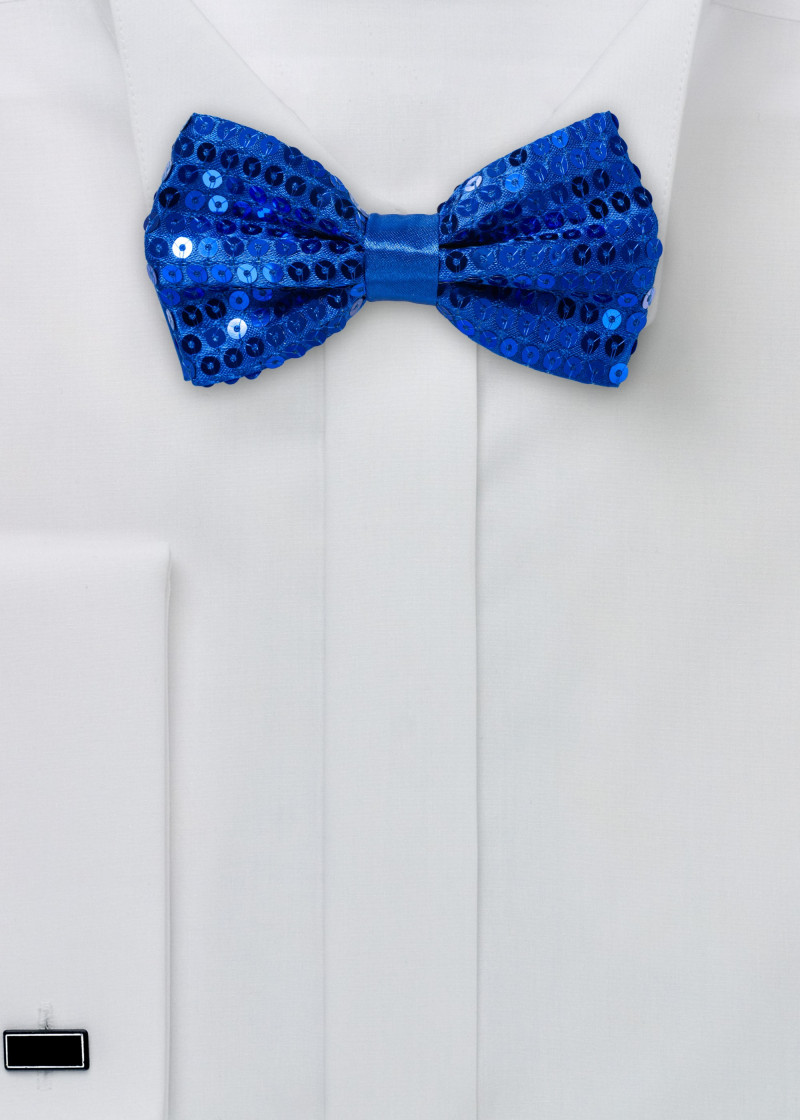 Strikje met pailletten in rijk blauw