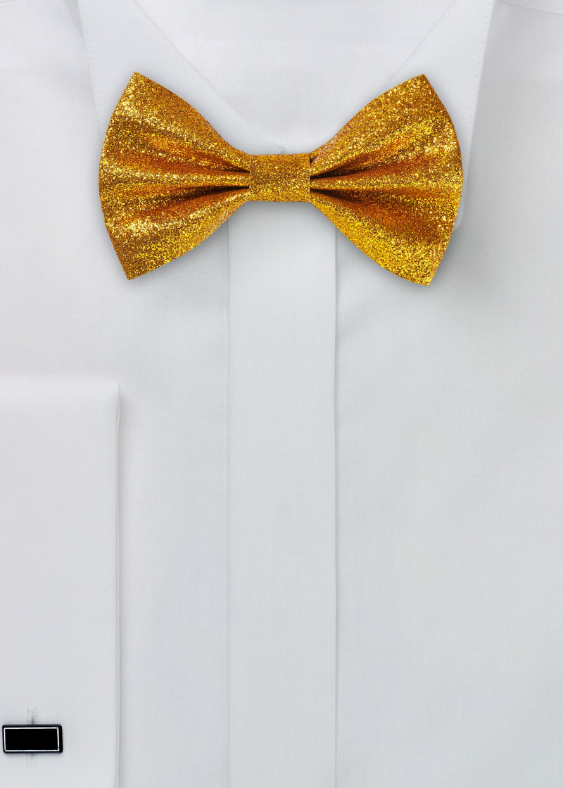 Glitterend oranje strikje van microvezel