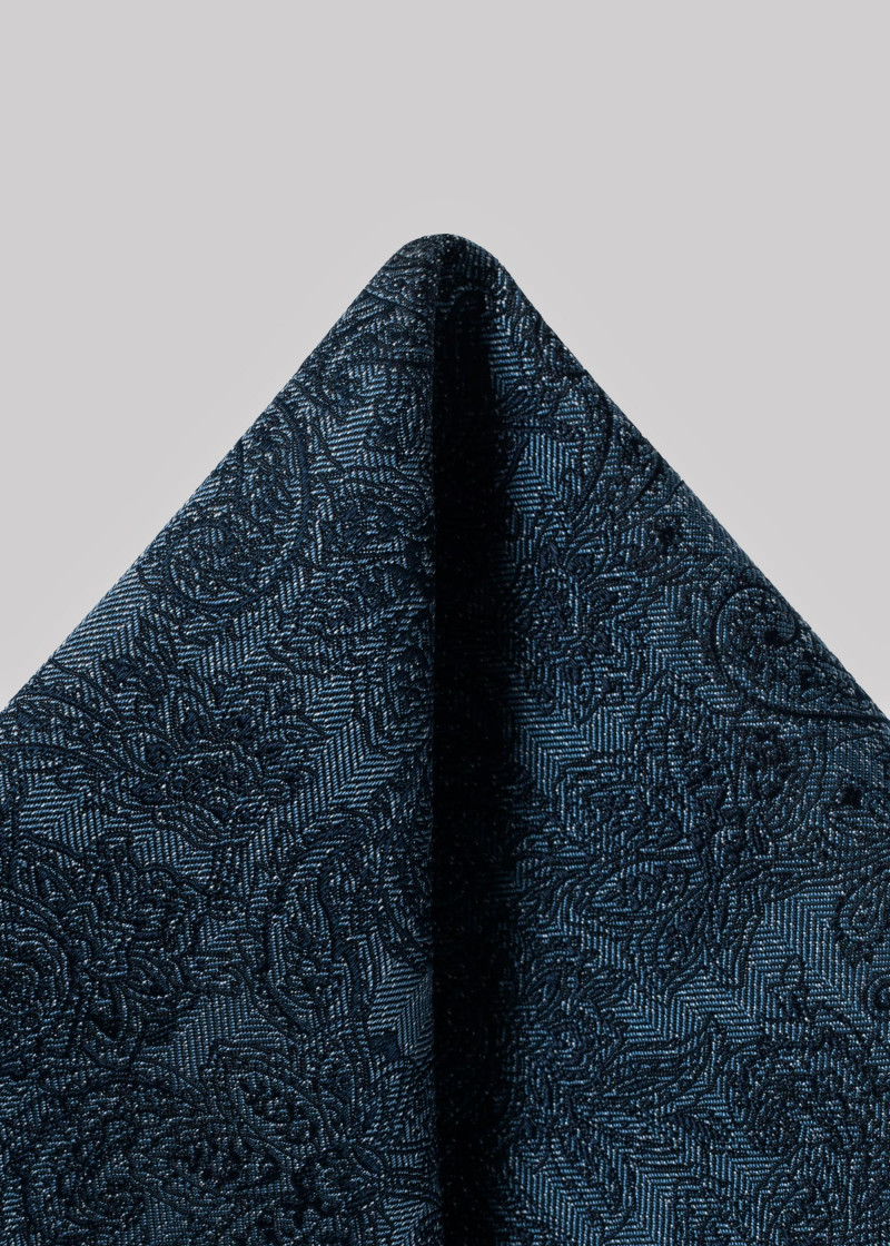 Cavalieri zijden sjaal - blauw met denimpatroon