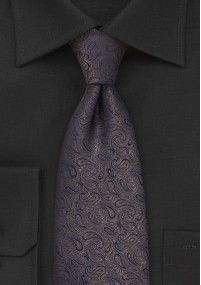 Clip-Krawatte Paisleys nussbraun