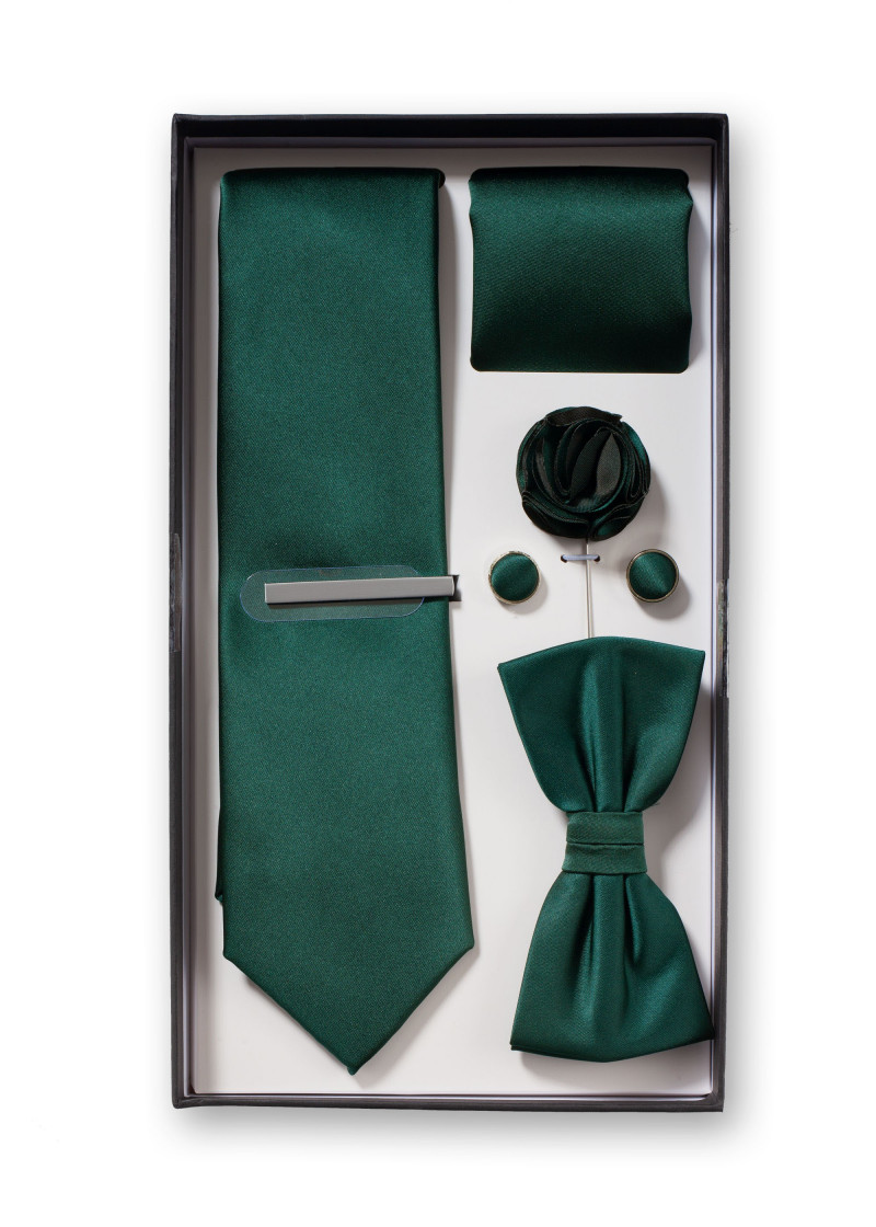 Geschenkdoos dennengroen met stropdas, herenstrik,