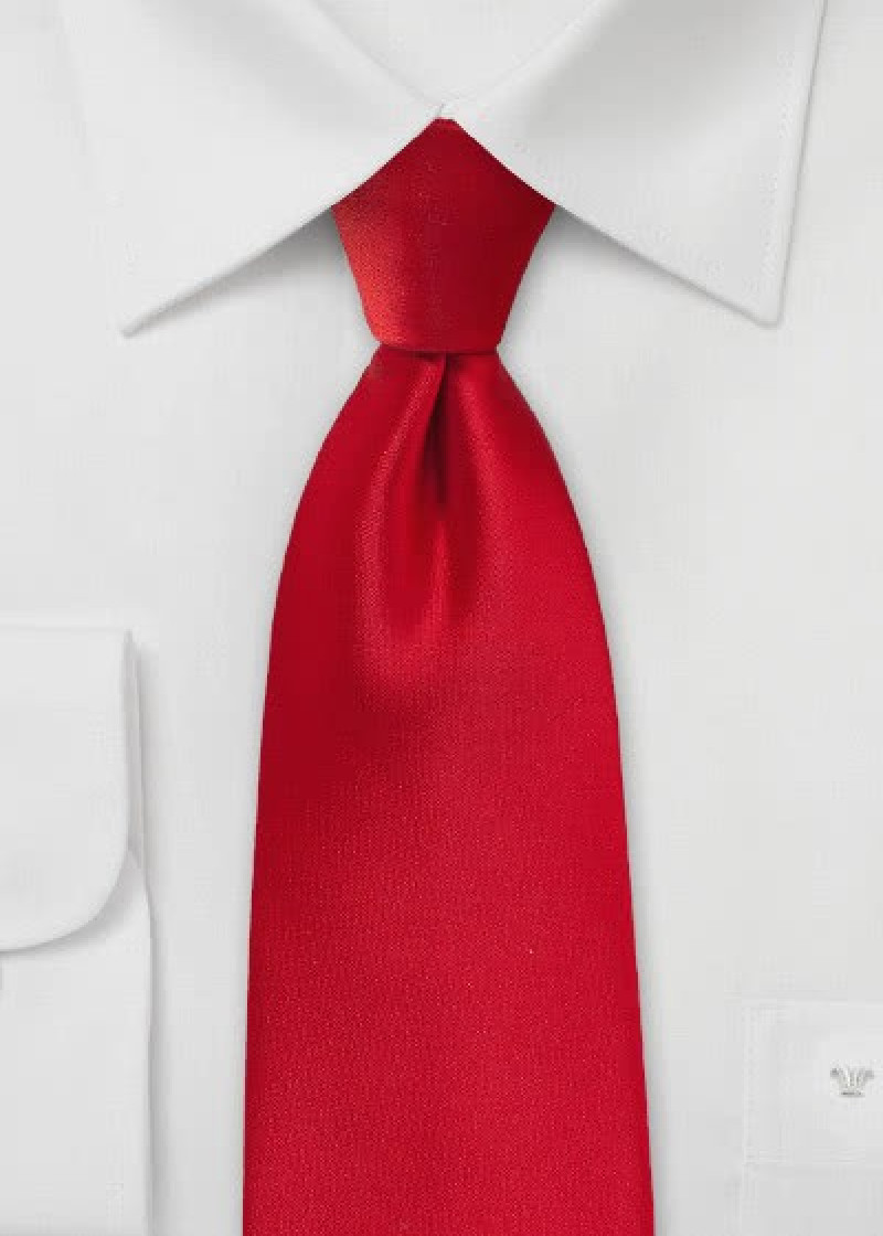 Opvallende stropdas fel rood microfiber