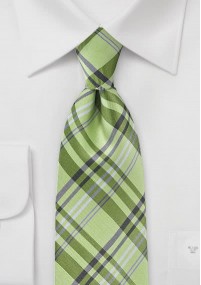 Markante Krawatte ungewöhnliches Glencheckmuster hellgrün
