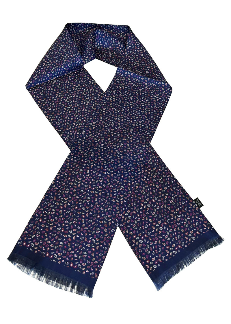 Dassjaal Klein Paisley motief Donkerblauw