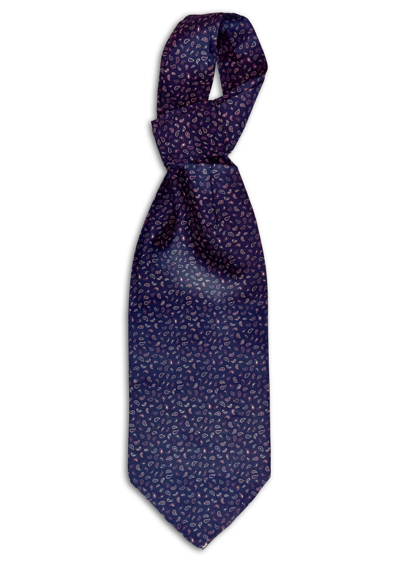Sjaal Ascot met Paisley-patroon in marineblauw