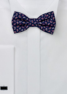 Herenstrik Paisley Middernachtblauw