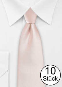 Stropdas effen blush roze - pak van tien
