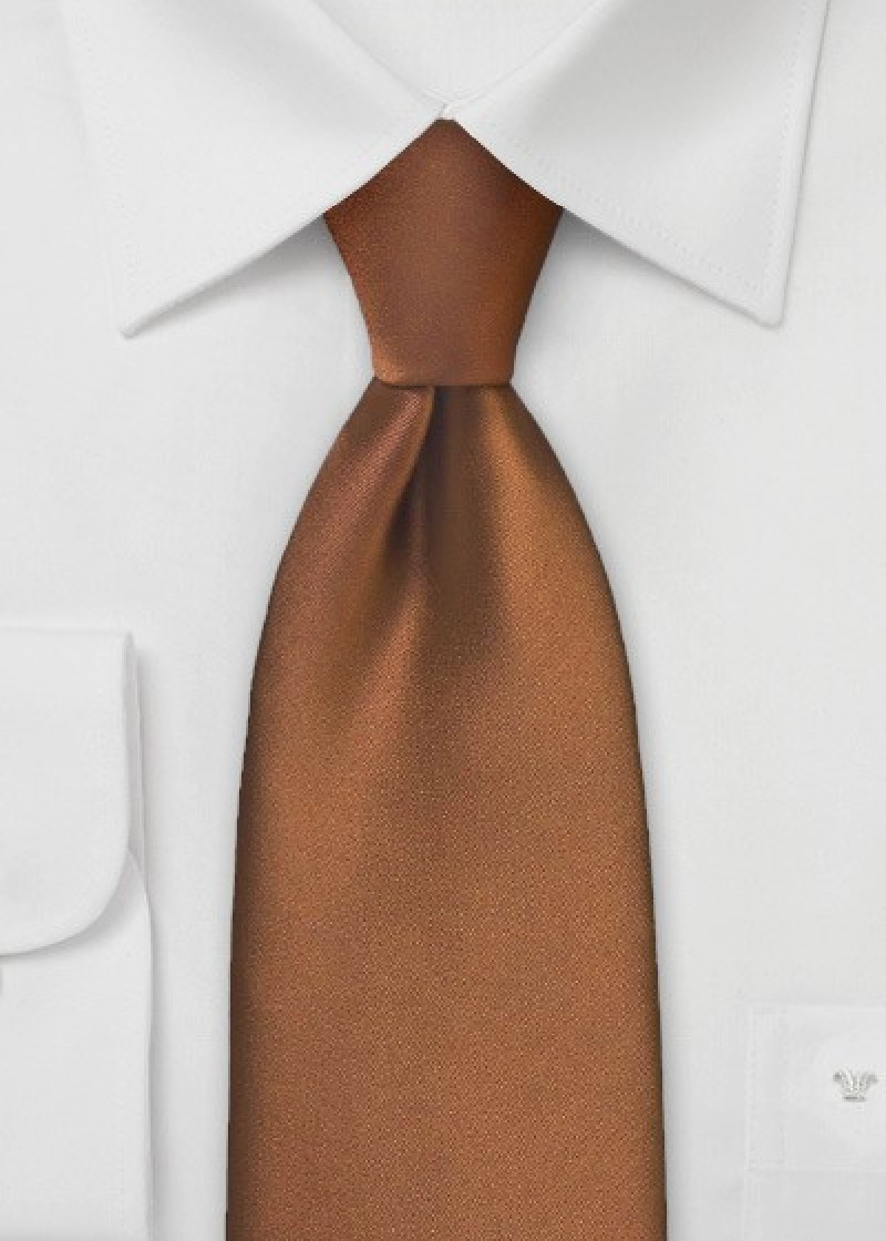 Stropdas met clip in elegante bruine kleur