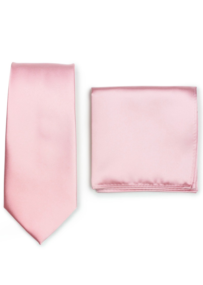 Stropdas en zakdoek set (roze)
