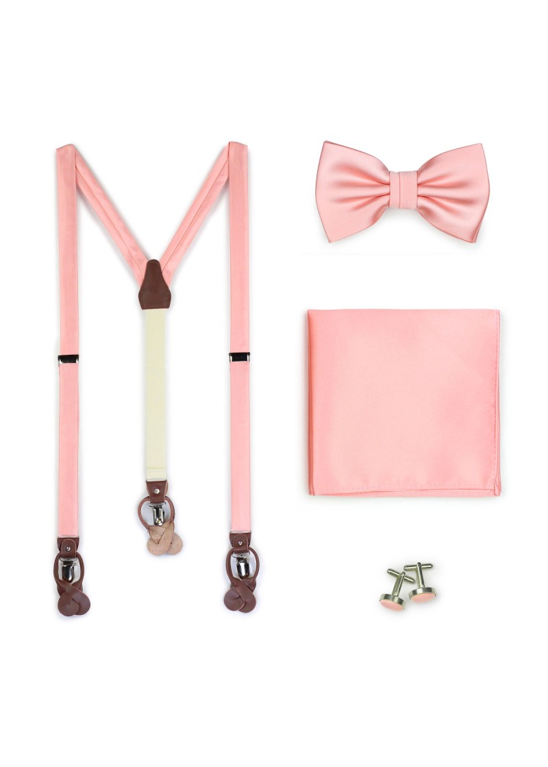 Set: bretels, herenstrik, pochette en