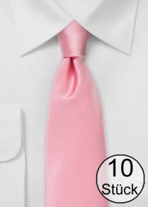 Business Tie Plain Poly Fibre Roze - Set...