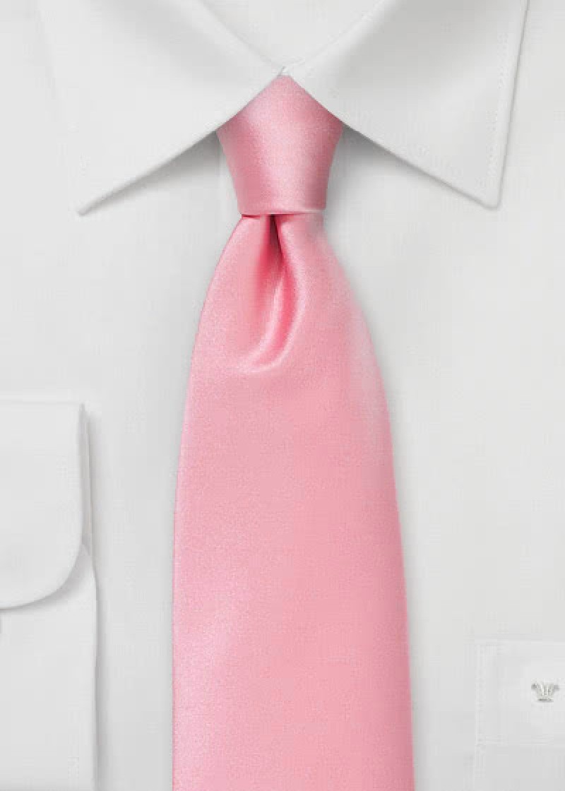 Stropdas microfiber effen roze